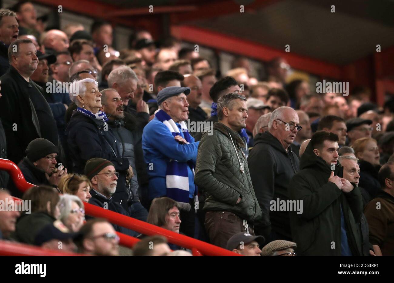 Birmingham City fans in the stands Stock Photo Alamy