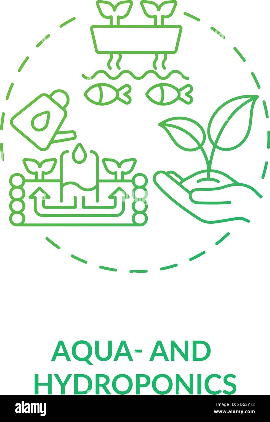 Aqua and hydroponics concept icon Stock Vector