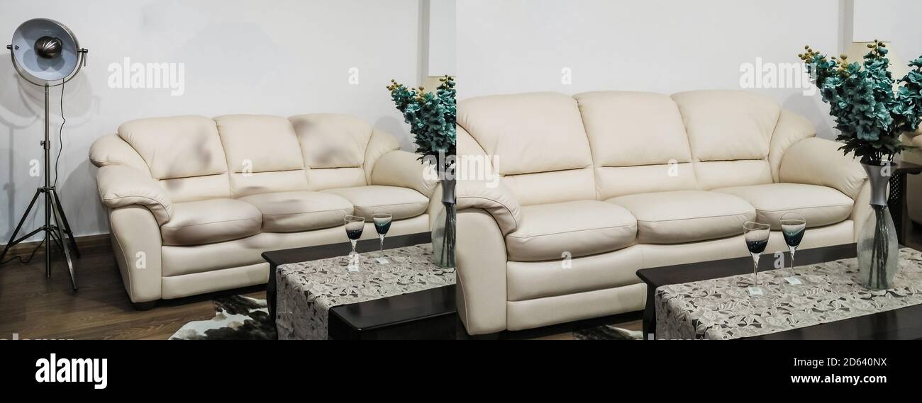 clean and dirty sofa before and after, Cleaning service clean sofa with