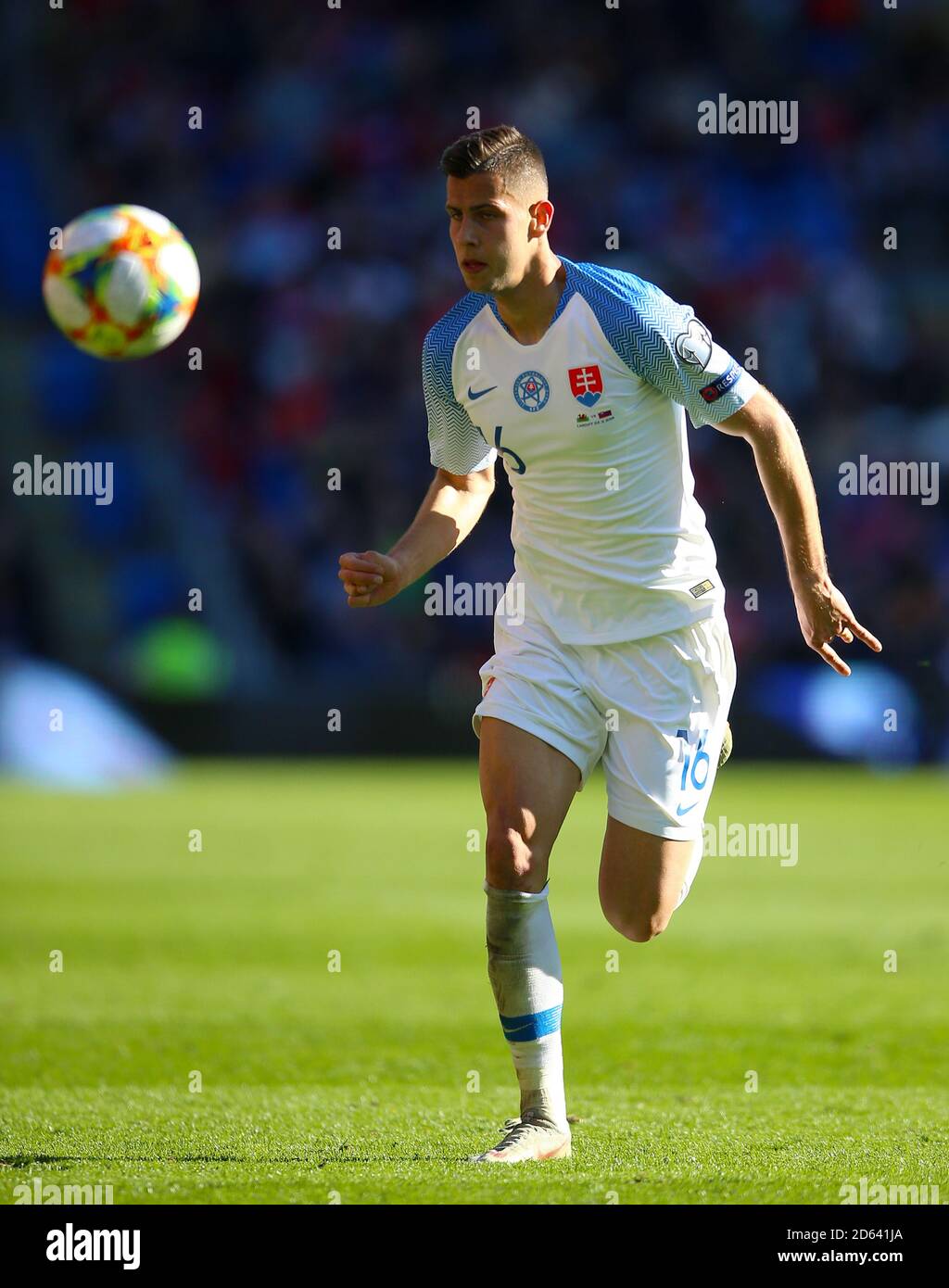 David Hancko of Fiorentina pulls on the shirt of Cristiano Ronaldo of  Juventus during the Serie A match at Allianz Stadium, Turin. Picture date:  20th April 2019. Picture credit should read: Jonathan