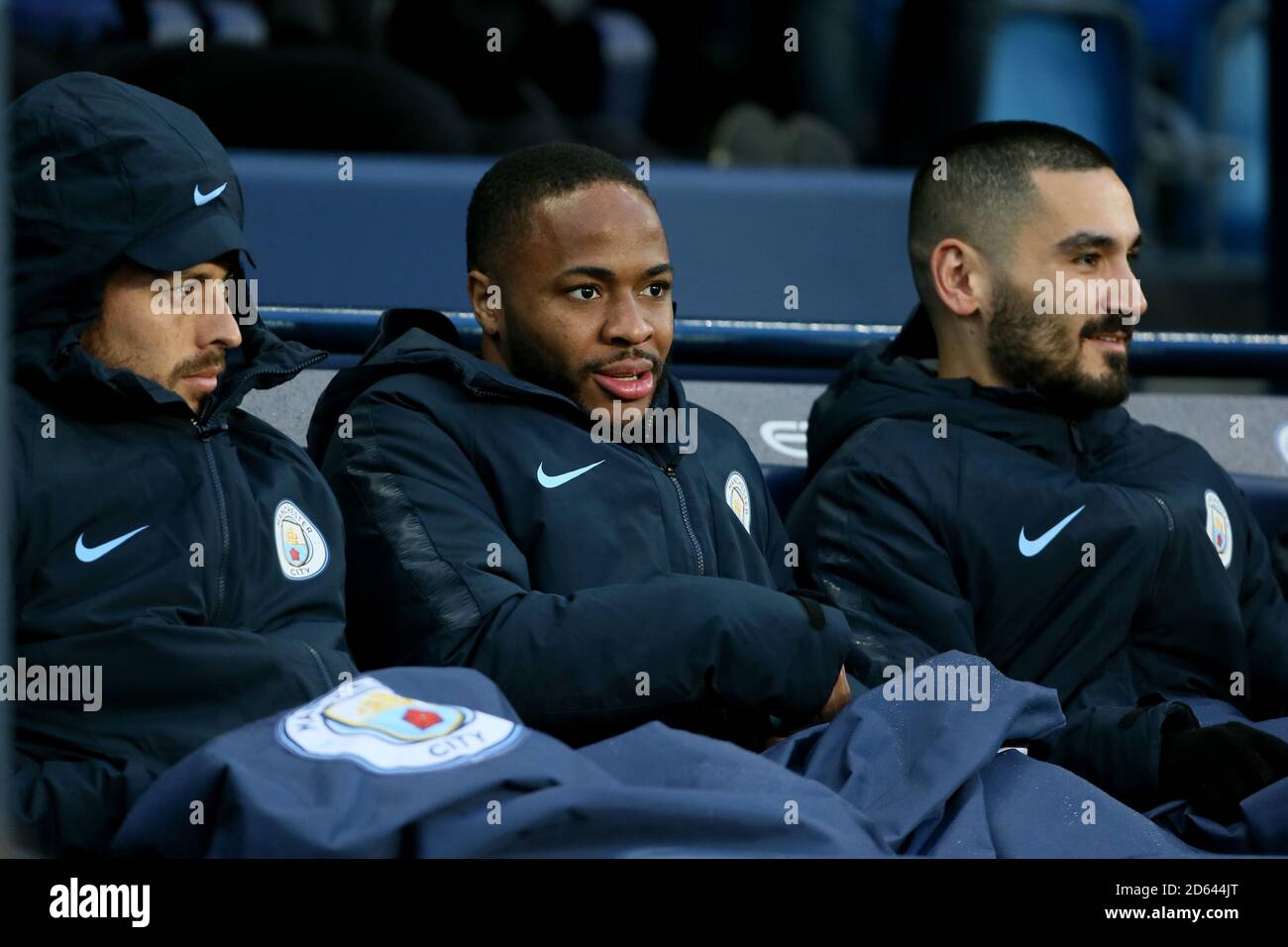 Manchester City's Raheem Sterling on the bench Stock Photo - Alamy