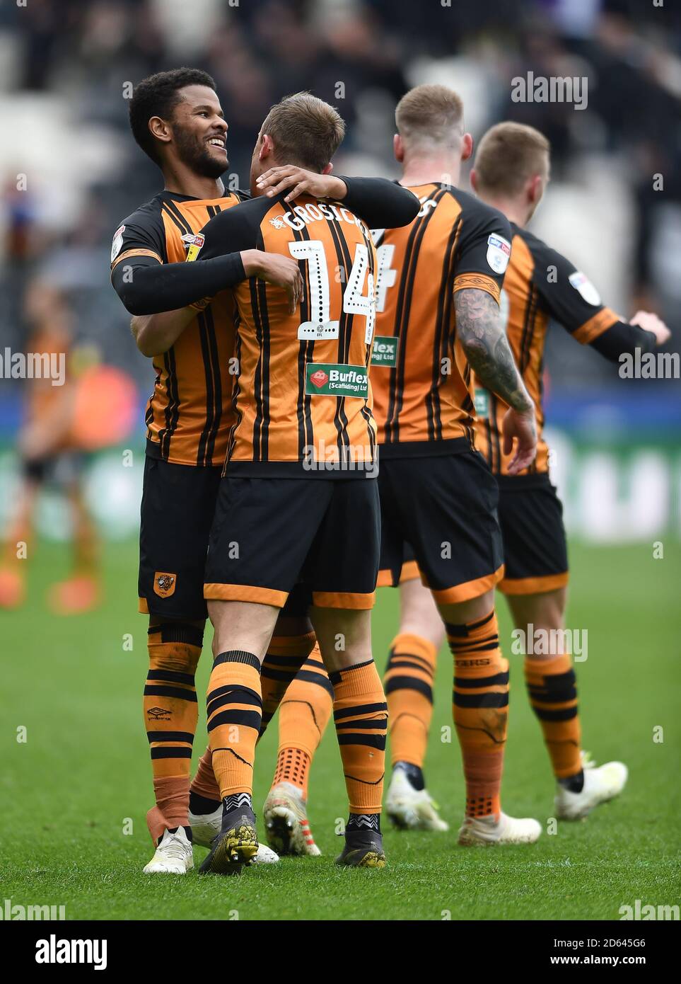 Hull City's Kamil Grosicki celebrates scoring his side's third goal of ...