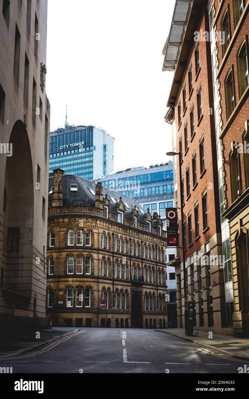 Manchester city centre in lockdown during the Coronavirus pandemic 2020 Stock Photo