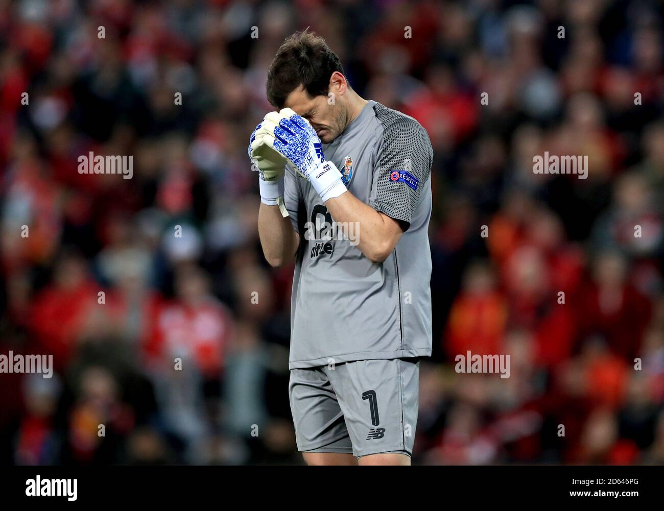 FC Porto's Goalkeeper Iker Casillas appears dejected Stock Photo Alamy