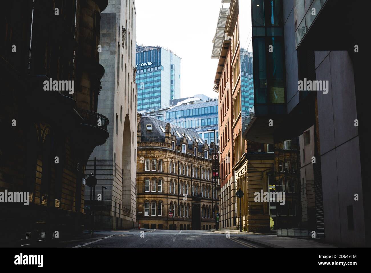 Manchester city centre in lockdown during the Coronavirus pandemic 2020 Stock Photo