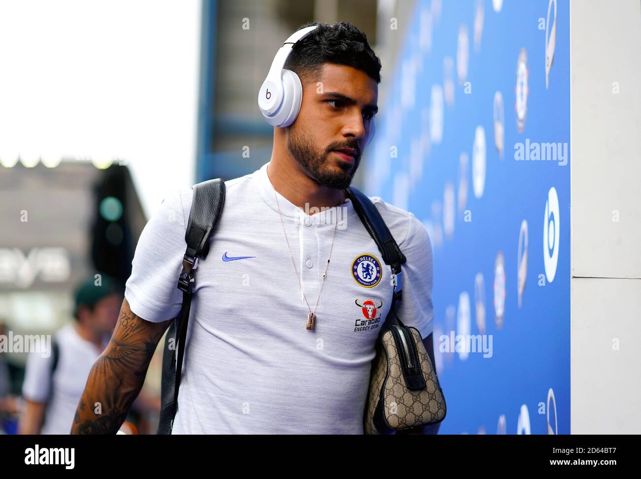 Chelsea's Emerson Palmieri arrives ahead of the match  Stock Photo