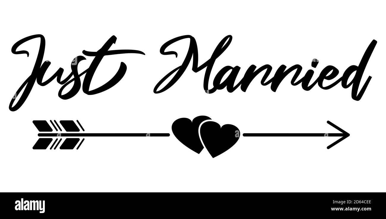 Just married sign Black and White Stock Photos & Images - Alamy