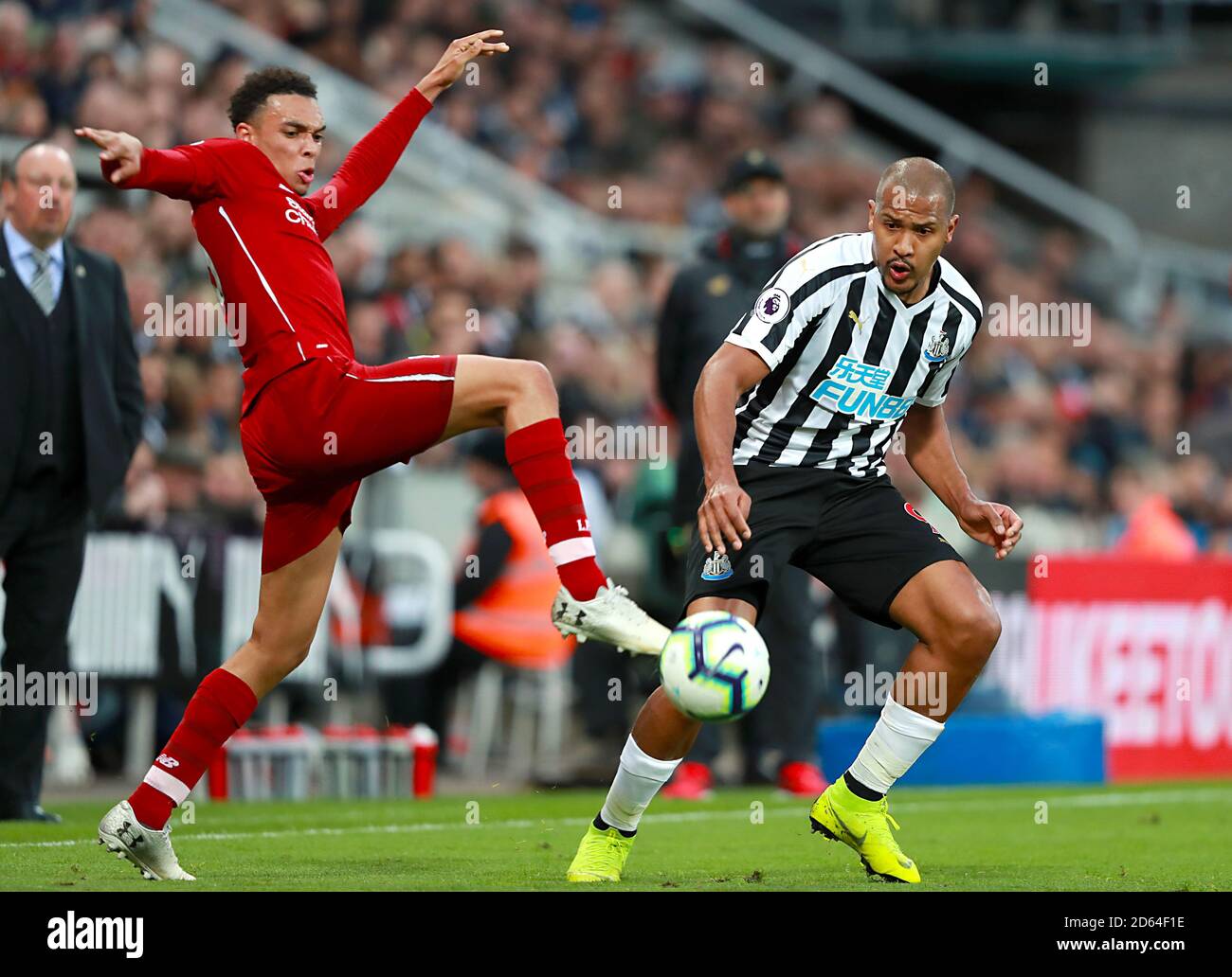 Liverpool's Trent Alexander-Arnold (left) and Newcastle United's Salomon  Rondon battle for the ball Stock Photo - Alamy