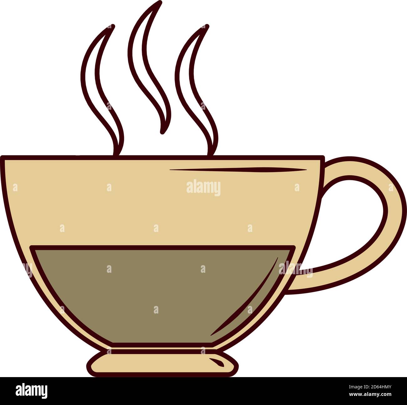 hot tea beverage line and fill icon vector illustration Stock Vector ...
