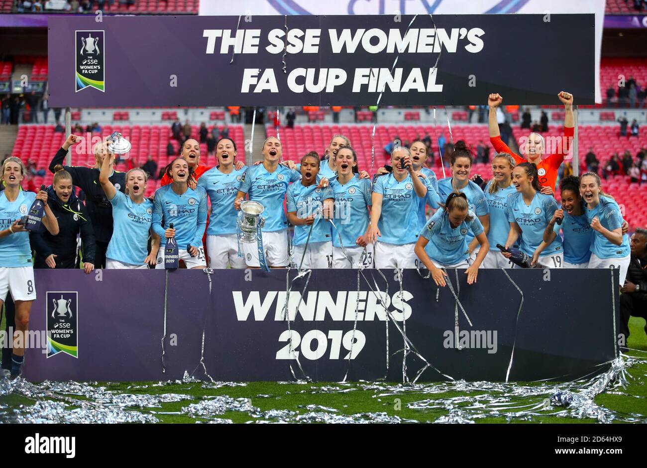 Manchester City Women celebrate winning the Women's FA Cup Final Stock Photo Alamy