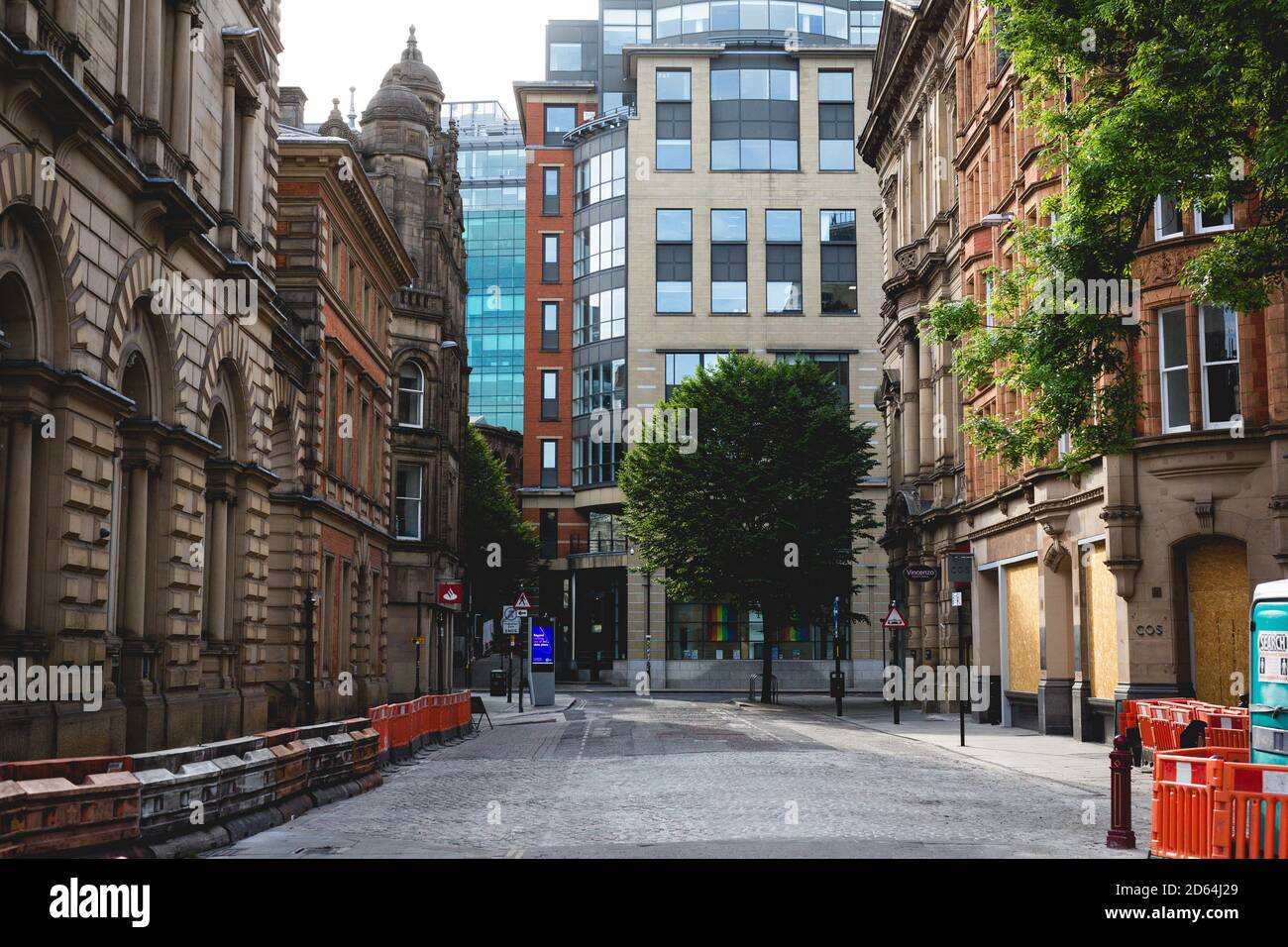 Manchester city centre in lockdown during the Coronavirus pandemic 2020 Stock Photo