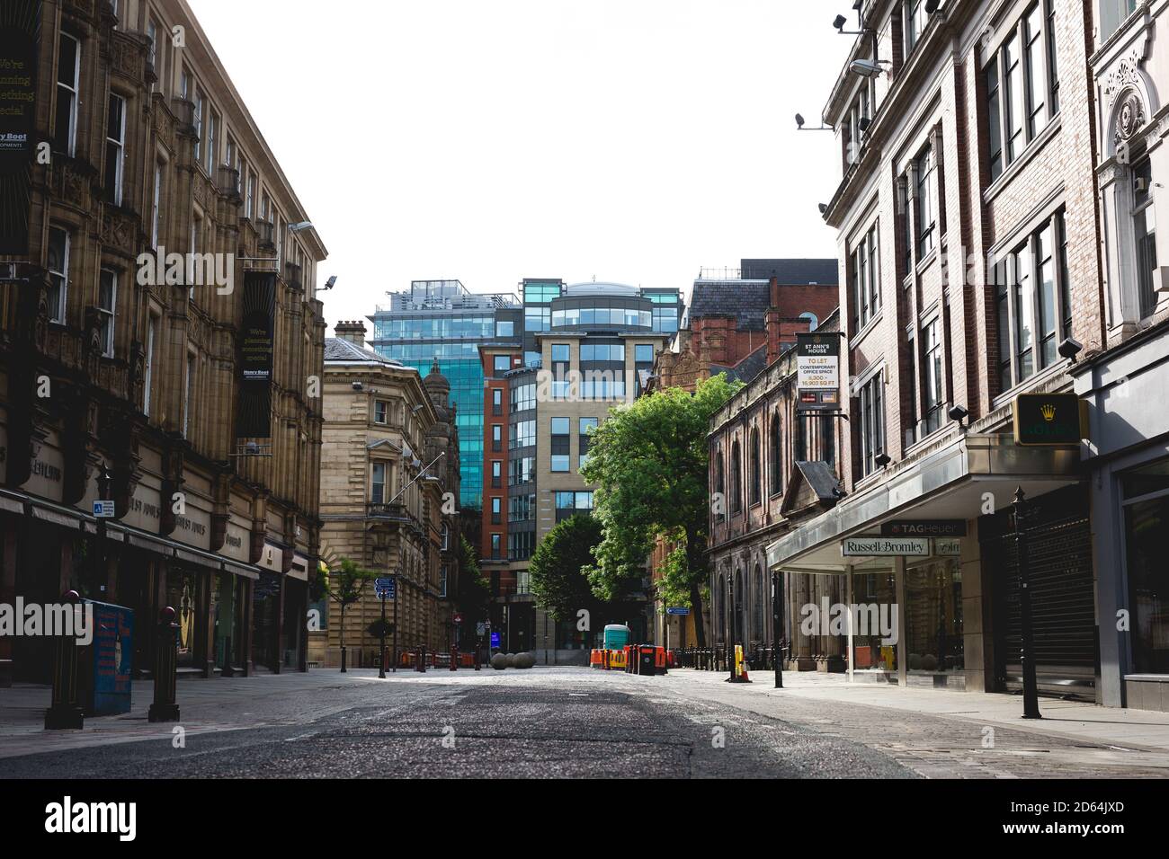 Manchester city centre in lockdown during the Coronavirus pandemic 2020 Stock Photo