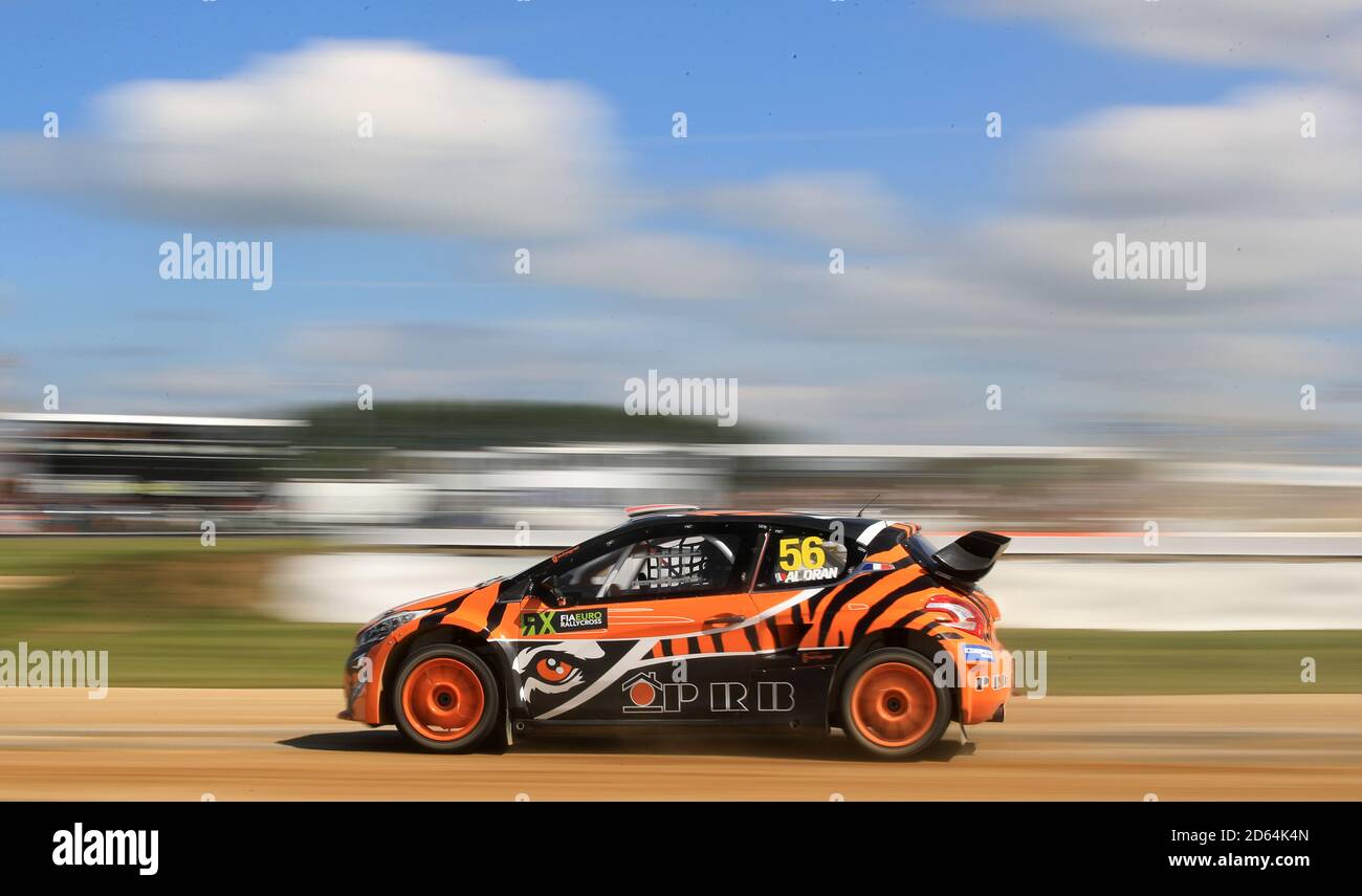 Rodolphe Audran in the European Supercar qualifying during day one of the 2019 FIA World Rallycross Championship at Silverstone. Stock Photo