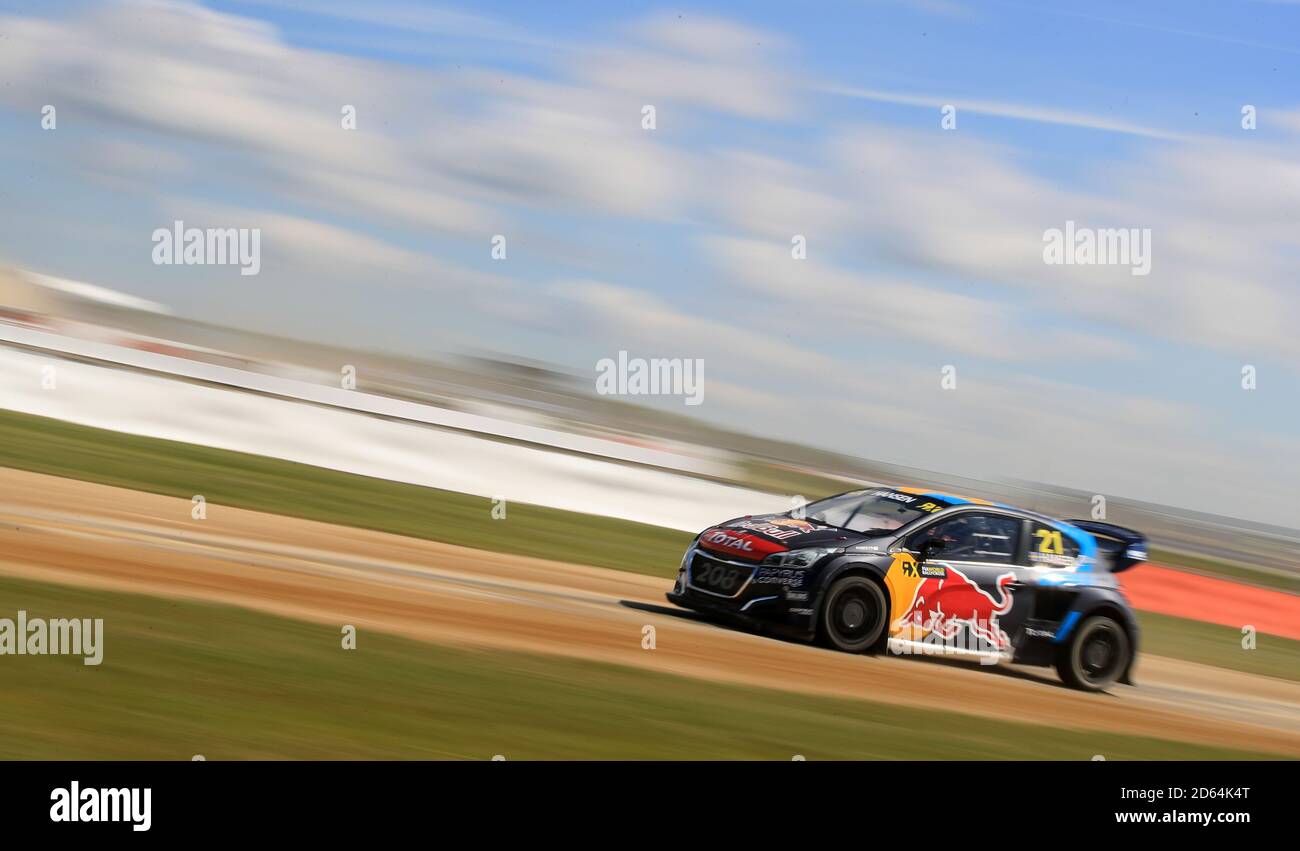 Timmy Hansen in the Supercar qualifying during day one of the 2019 FIA World Rallycross Championship at Silverstone. Stock Photo
