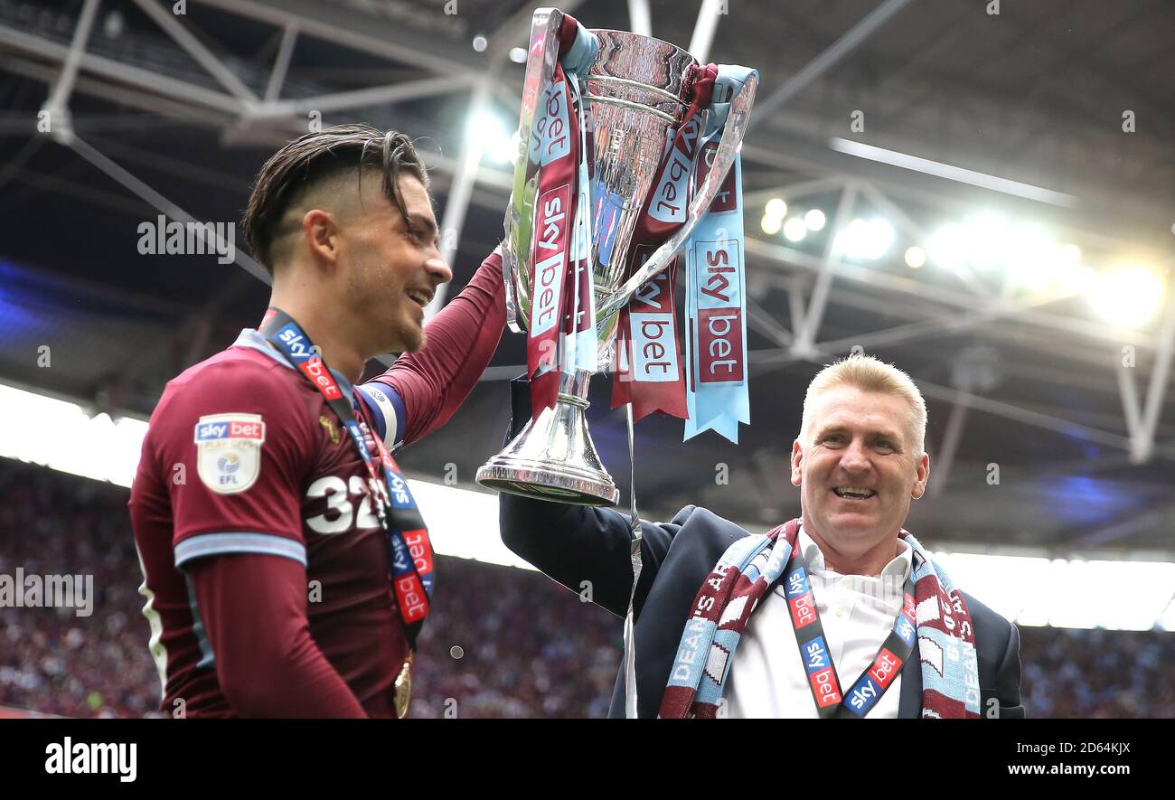 Dean smith e jack grealish foto de stock editorial. Imagem de liga