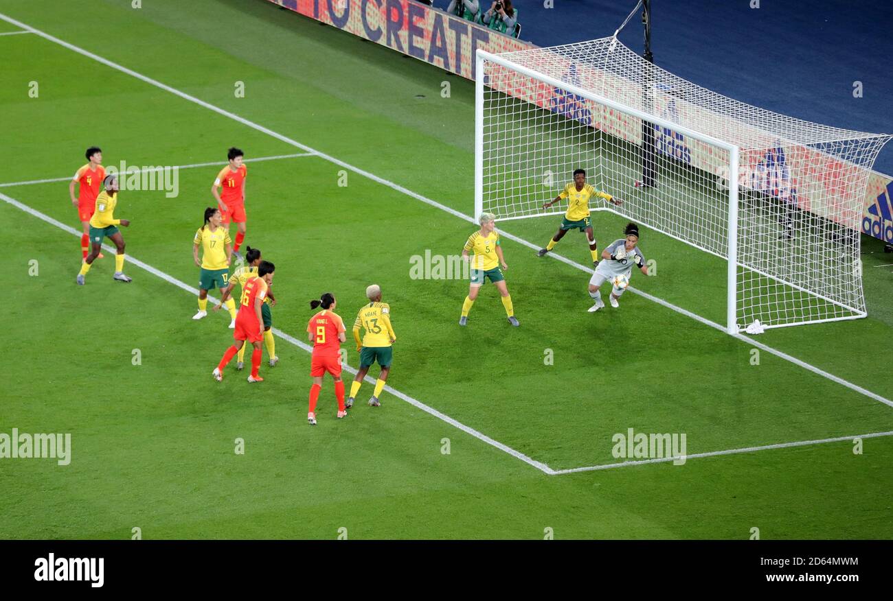 South Africa goalkeeper Kaylin Swart makes a save Stock Photo Alamy