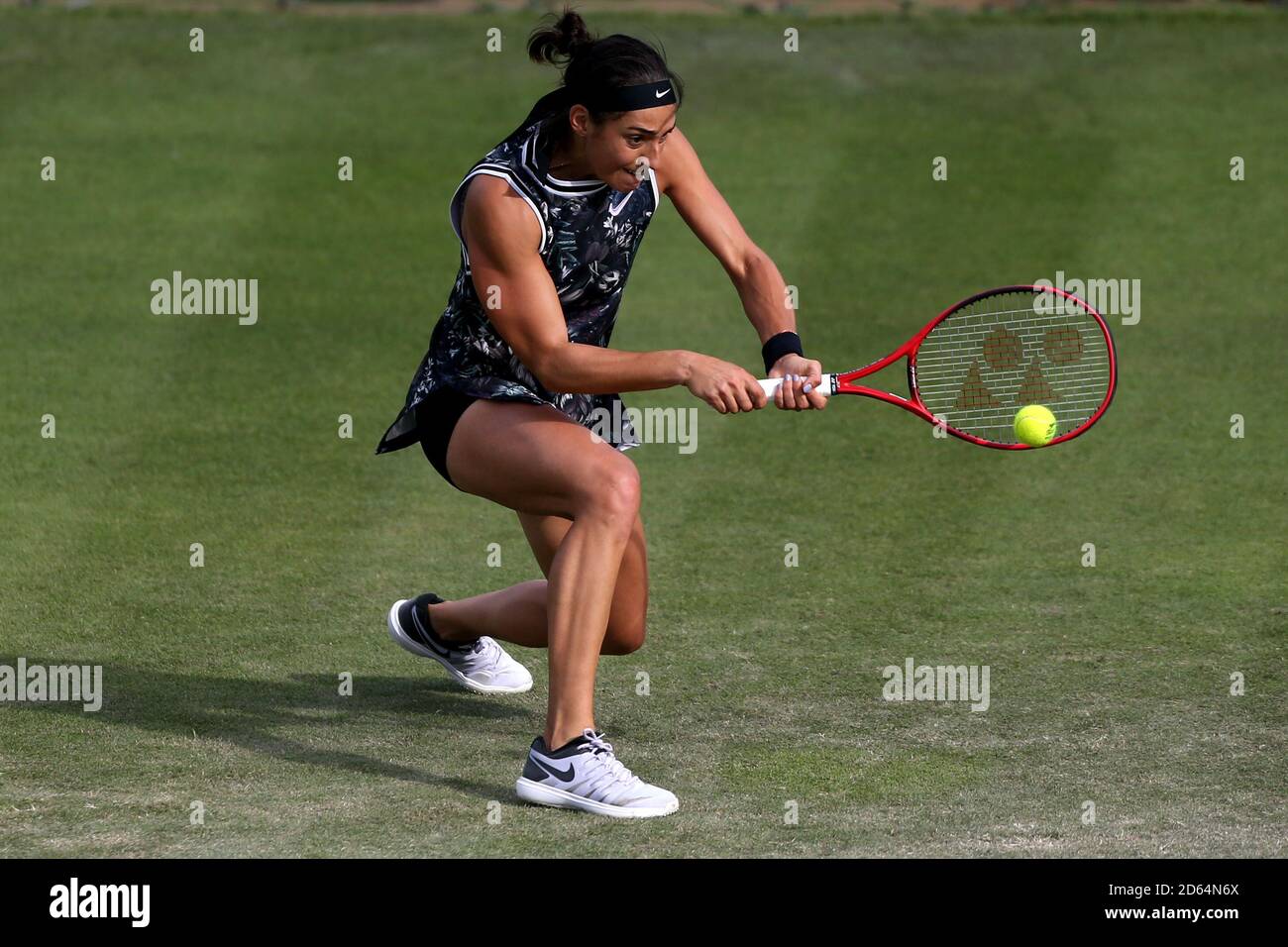 France's Caroline Garcia against Croatia's Donna Vekic in the women's singles final during day nine of the Nature Valley Open at Nottingham Tennis Centre. Stock Photo