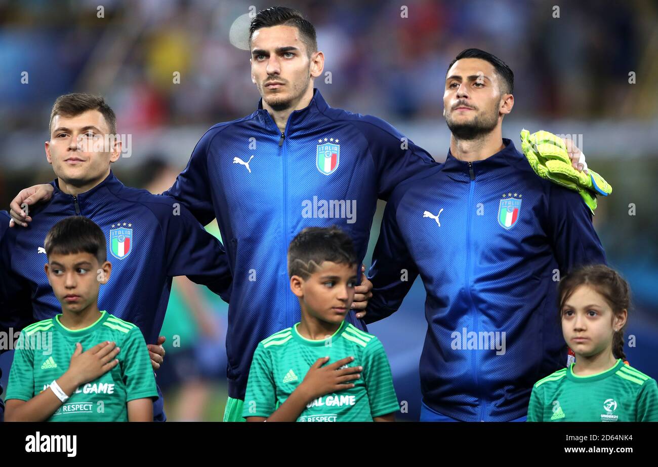 Italy Capt (right) Keeper Centre Italy 18 (left) Stock Photo