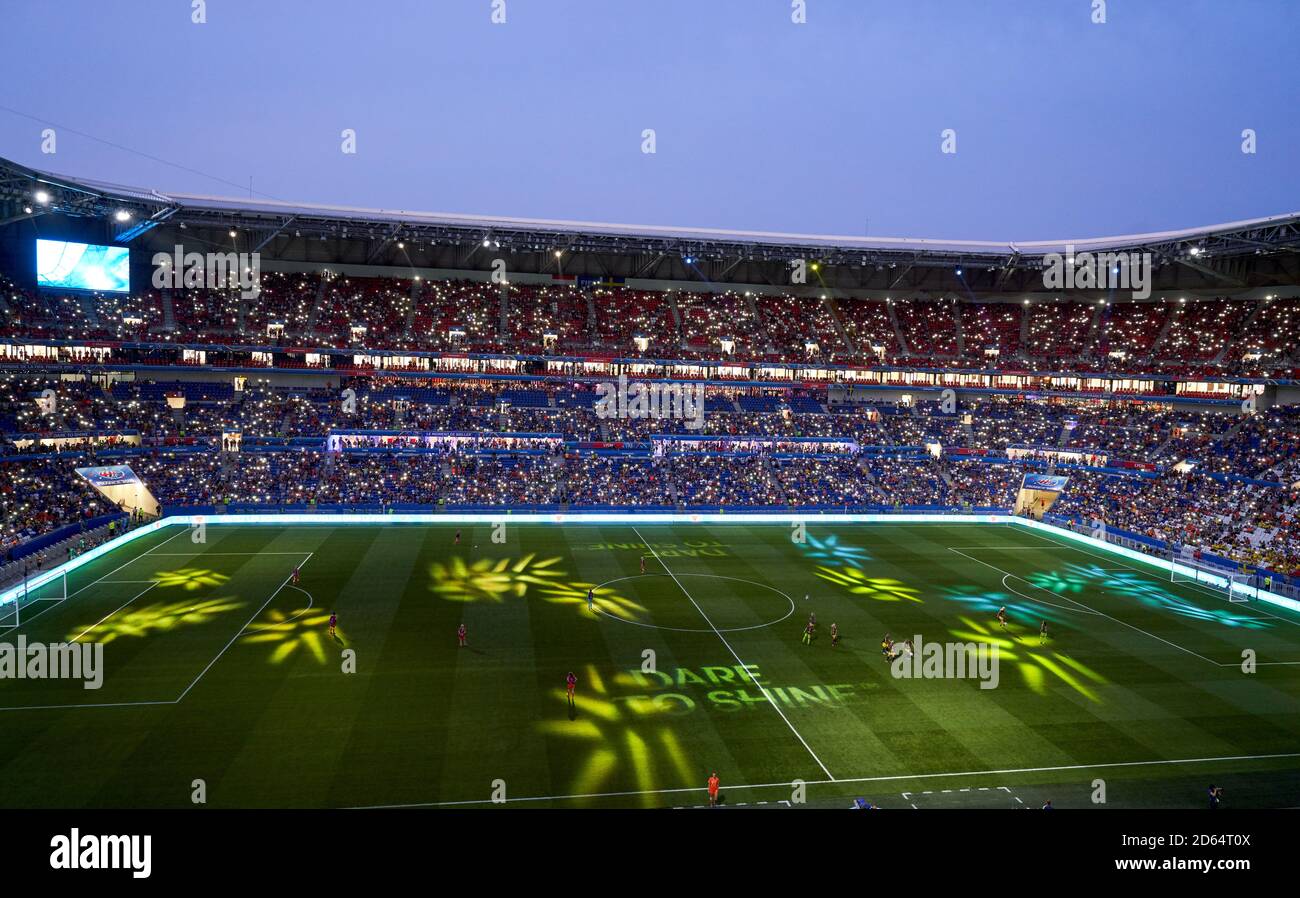A general view during the half time light show  Stock Photo