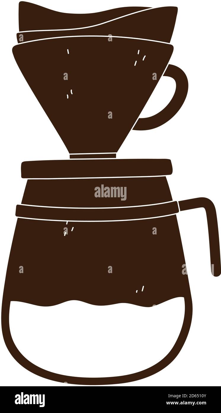 coffee brew method drip vector illustration silhouette icon style Stock
