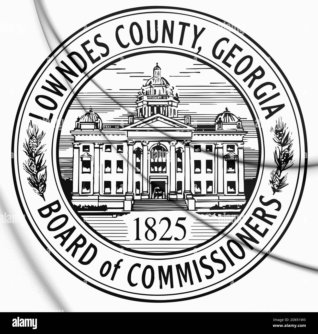 3D Seal of Lowndes County (Georgia), USA. 3D Illustration. Stock Photo