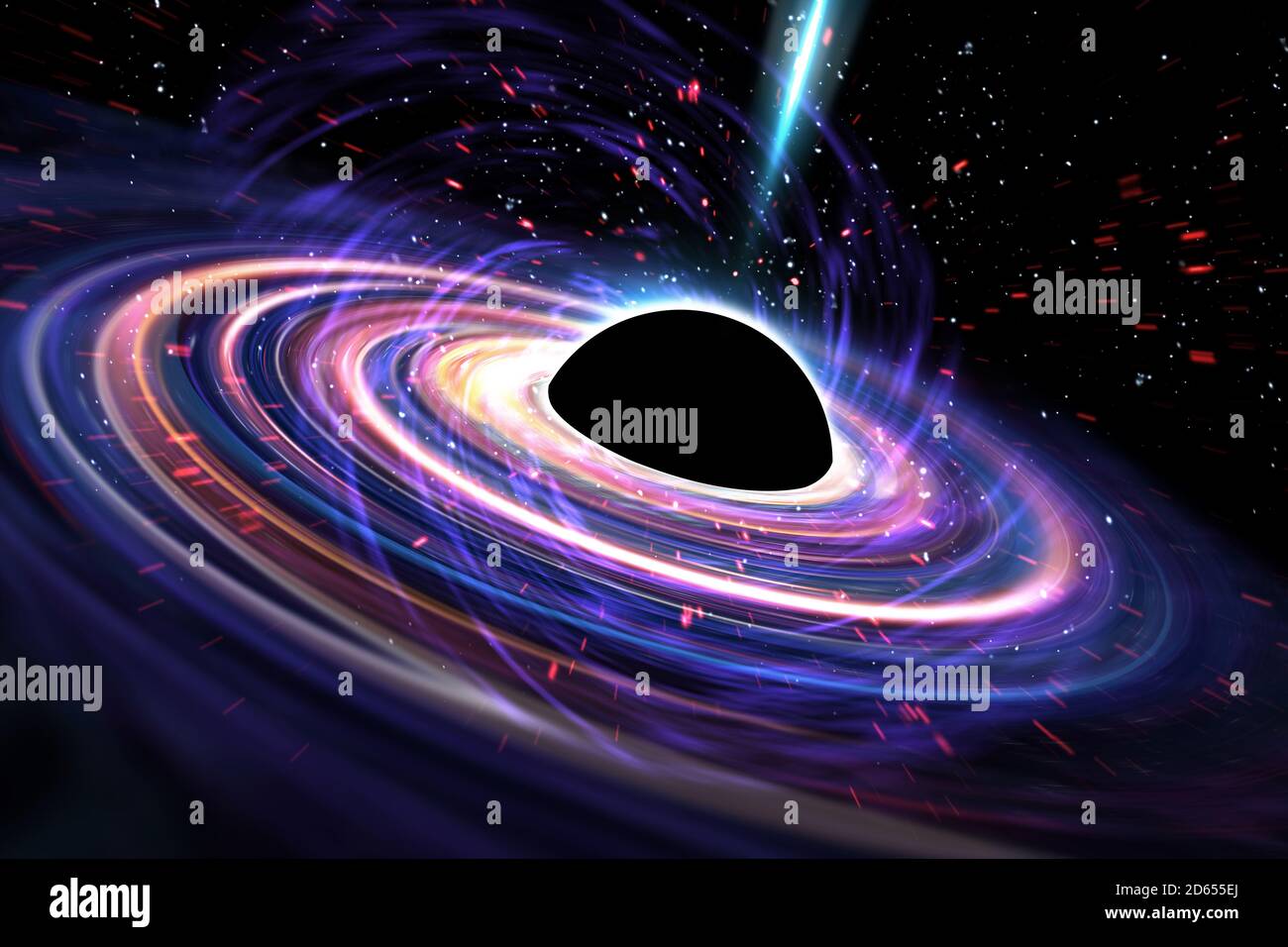 Universe realistic black hole space background 3D Illustration Stock Photo  - Alamy