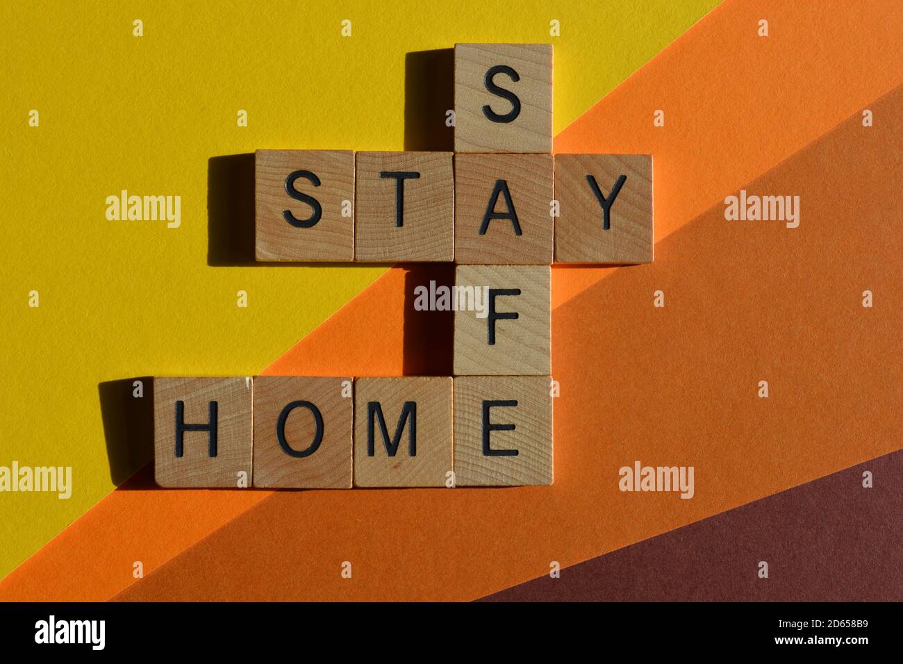 Stay Safe, Stay Home, words in crossword form isolated on colorful background Stock Photo Alamy