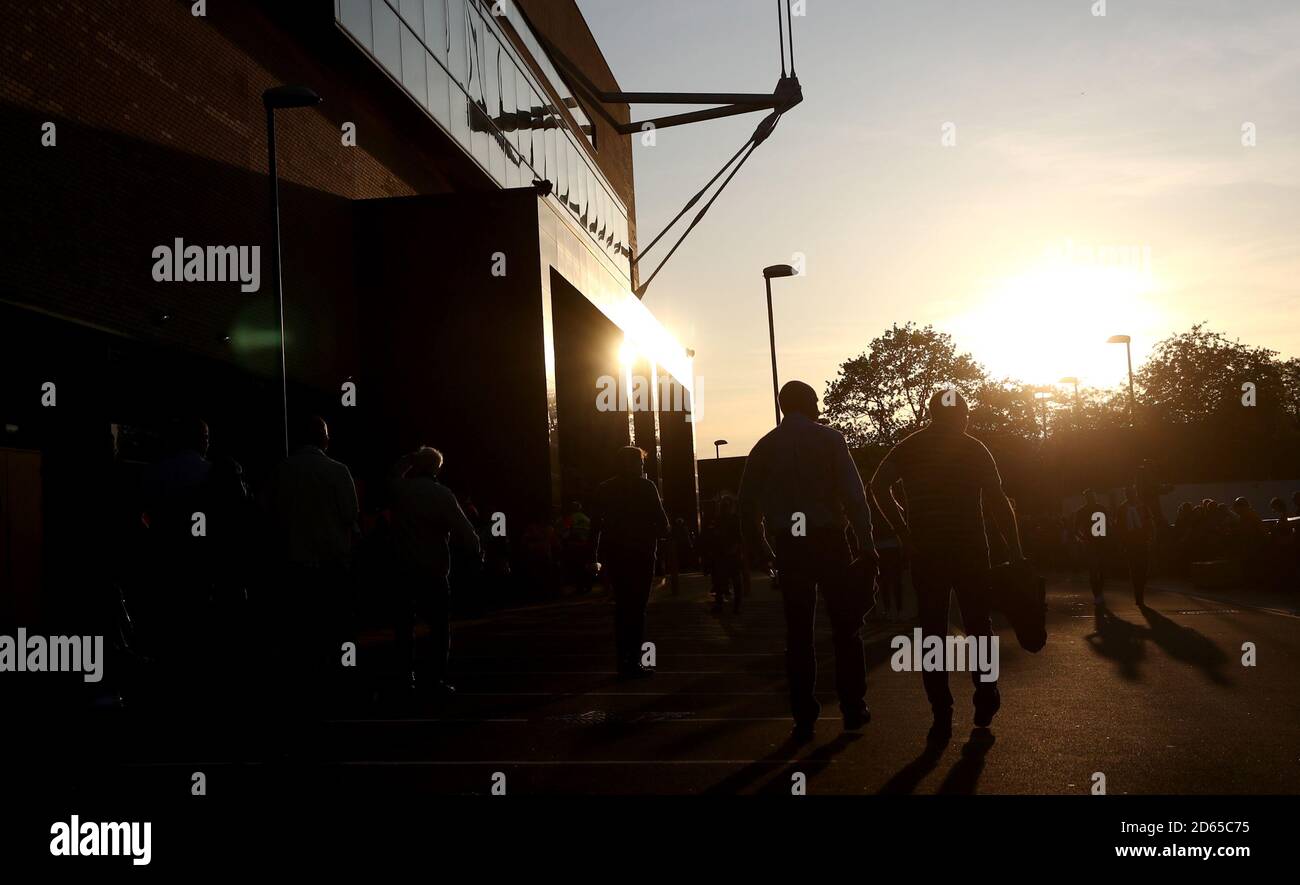 Wolves fans arrive at Molineux before kick-off Stock Photo - Alamy
