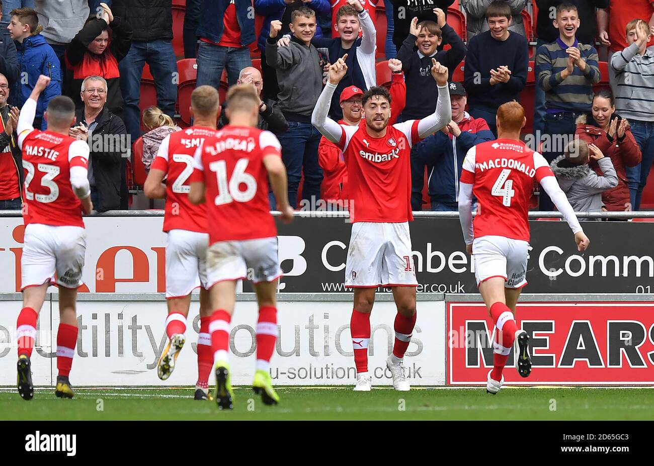 Rotherham United's Matt Crooks celebrates scoring his team's 4th goal ...
