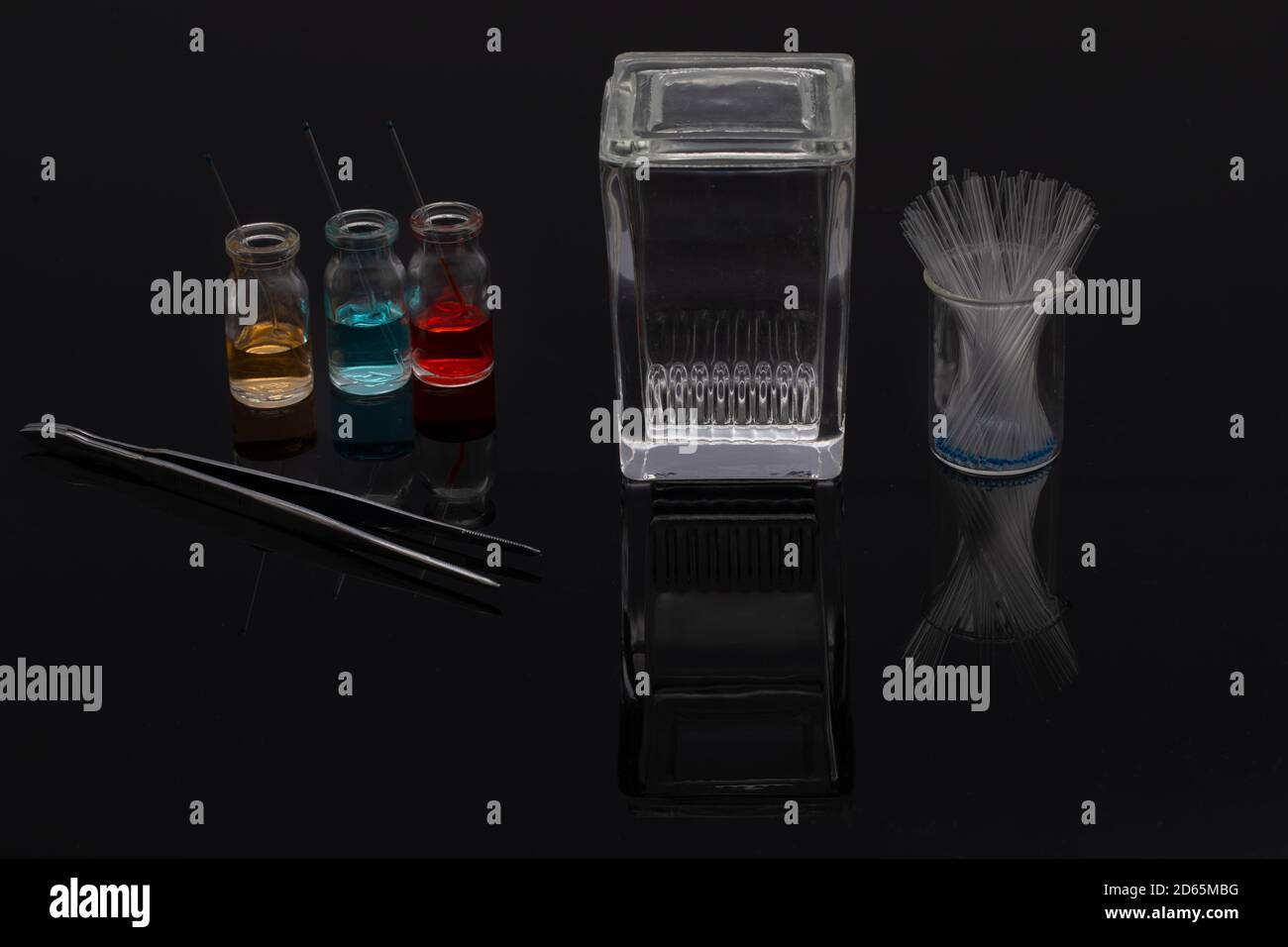 Chemistry of thin layer chromatography with plate, solvent and samples