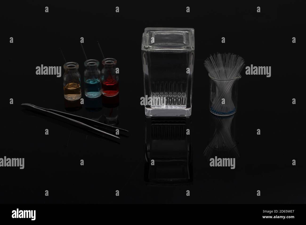Chemistry of thin layer chromatography with plate, solvent and samples