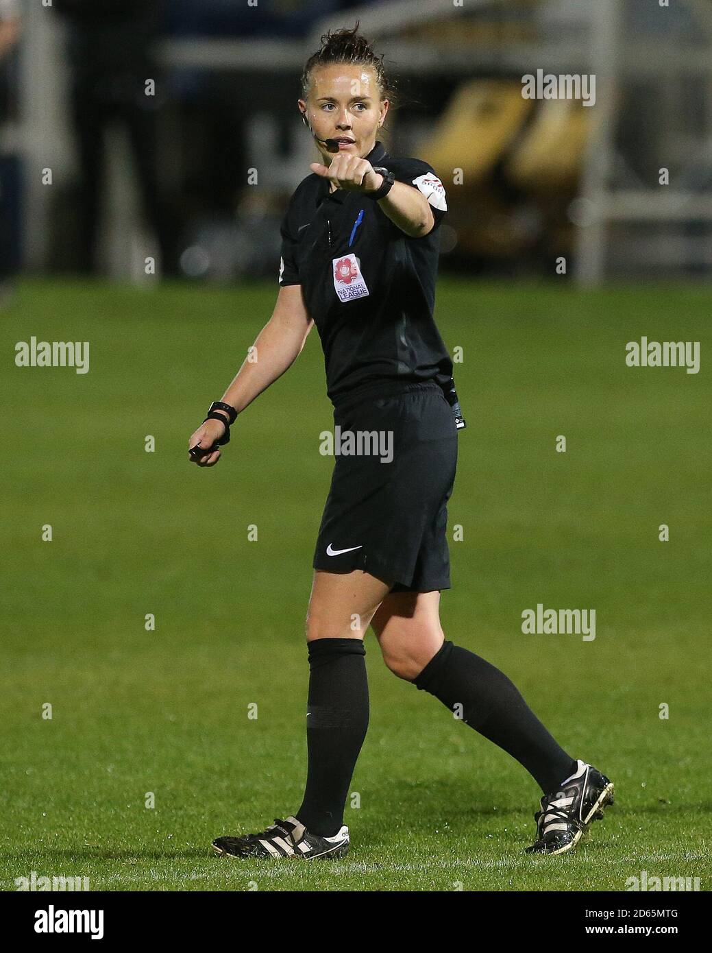 The match referee Rebecca Welch during the Vanarama National League match between Hartlepool United and Bromley at Victoria Park, Hartlepool on Tuesday 13th October 2020. (Credit: Mark Fletcher | MI News) Stock Photo
