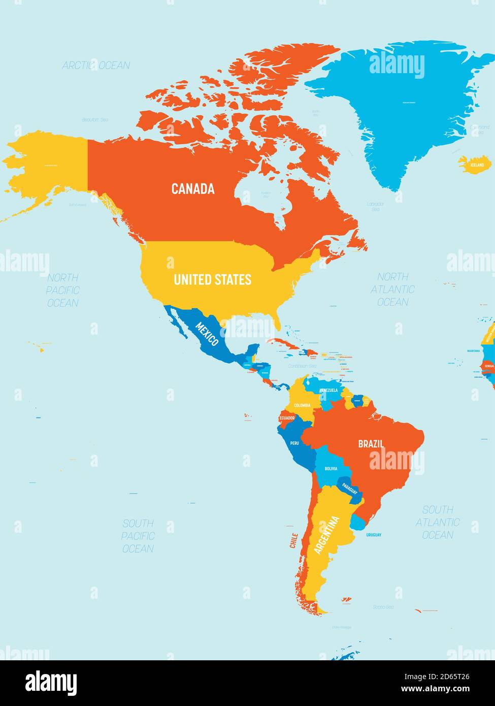 Labeled Map Of North And South America World Maps Geography And