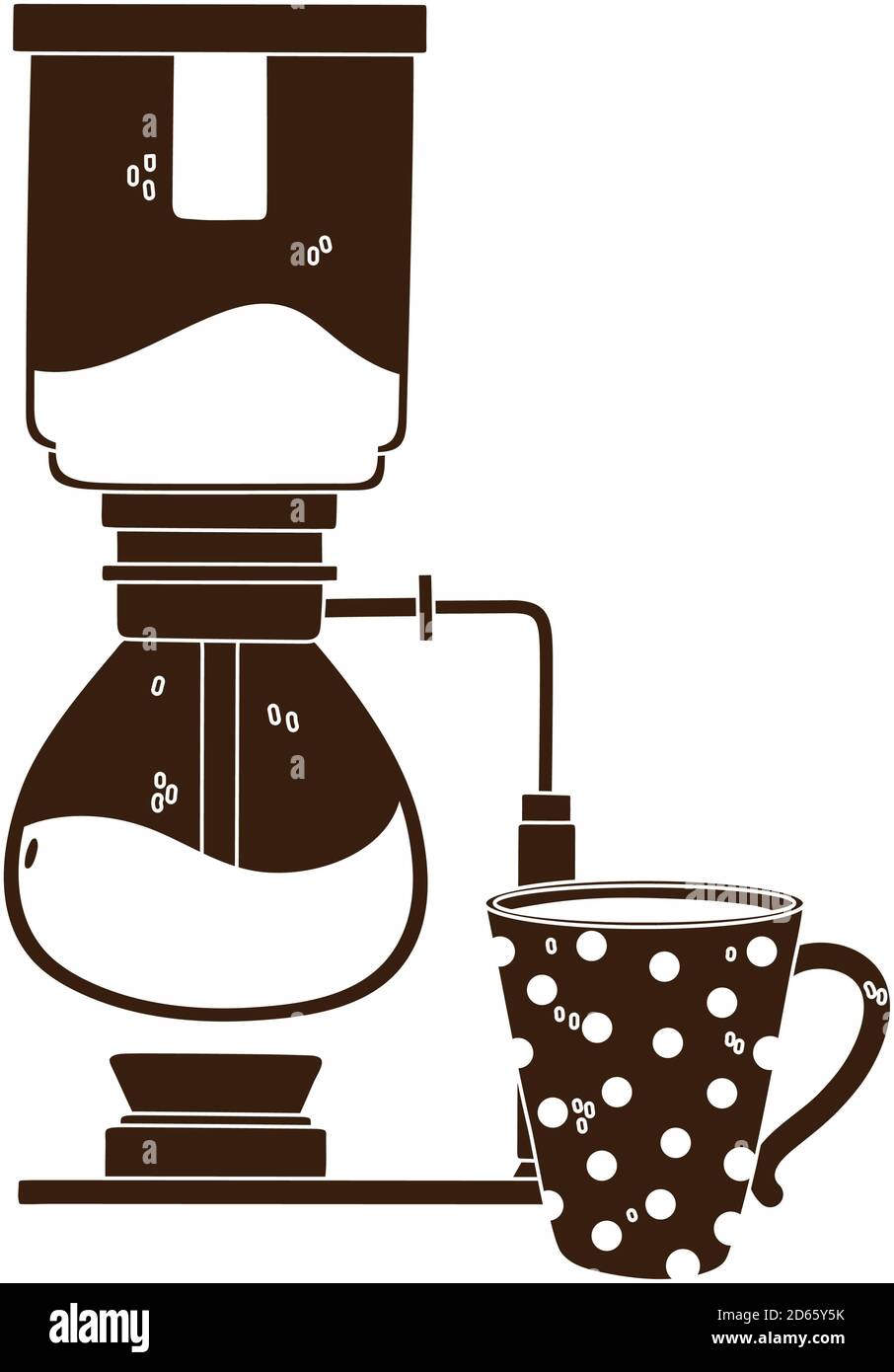 coffee brewing methods, syphon and coffee cup isolated design vector ...