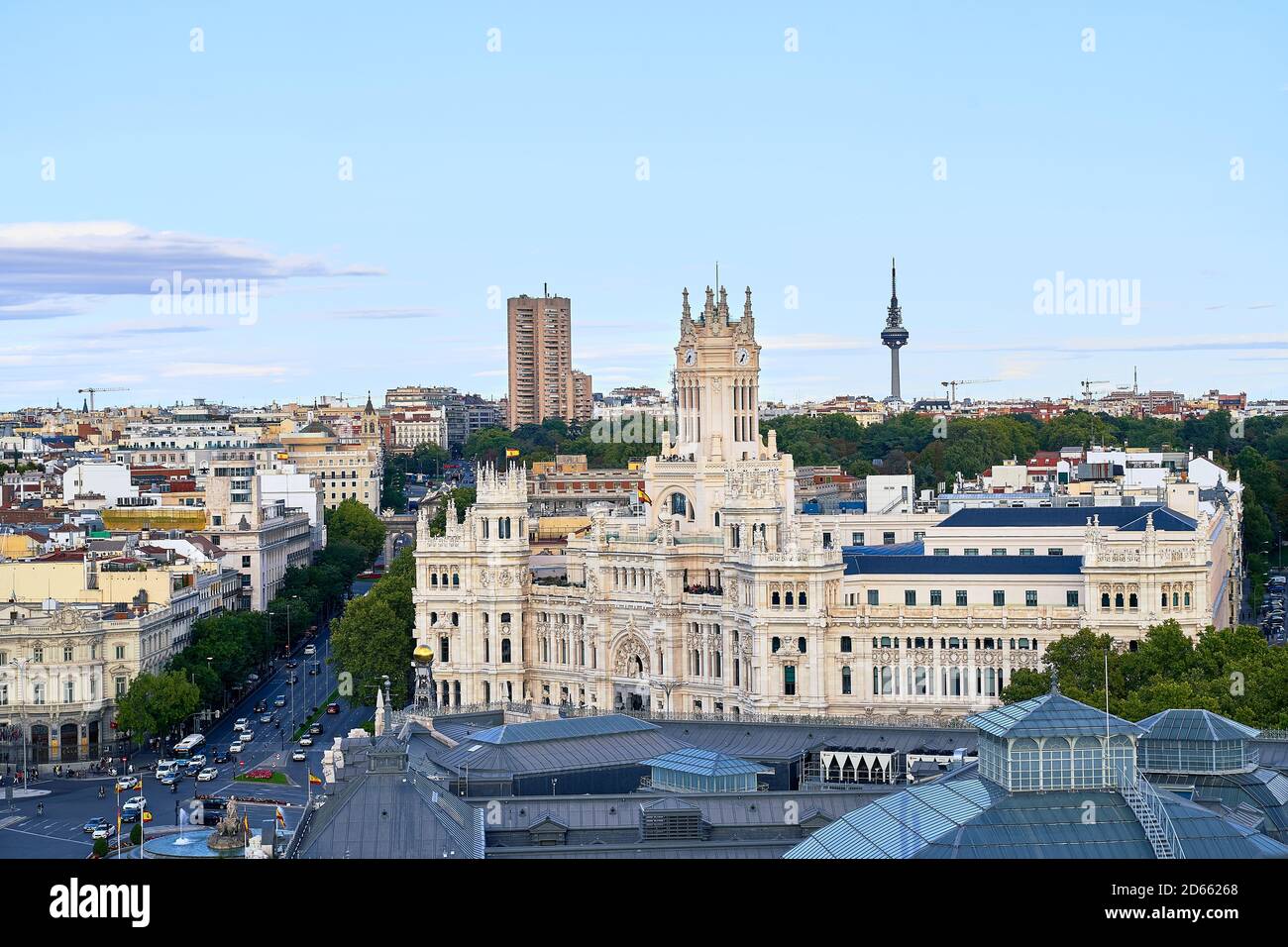 The palace of communications at Cibeles, former post office, Madrid, Spain, September 2020 Stock Photo