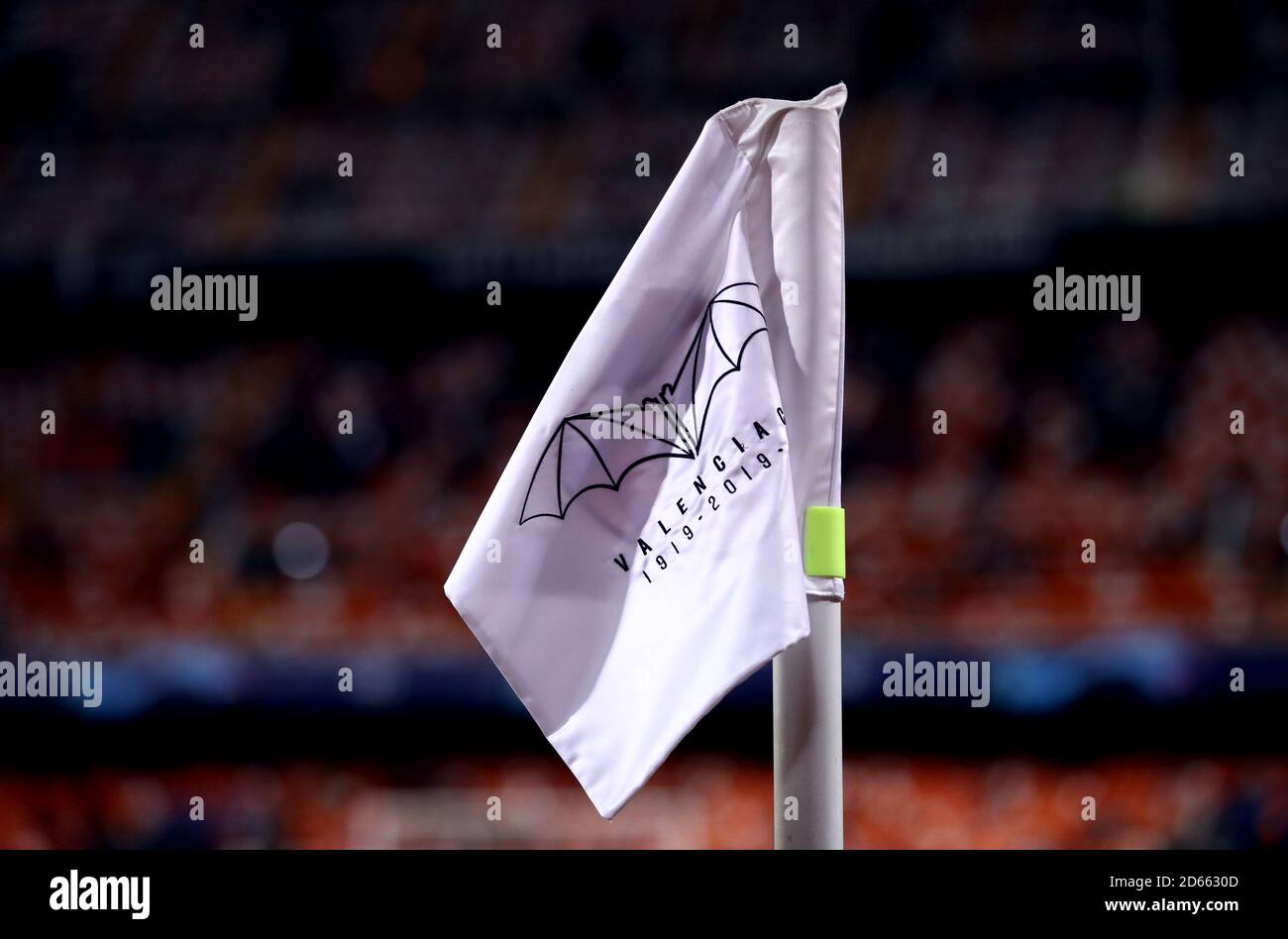 The Valencia club crest on a corner flag Stock Photo