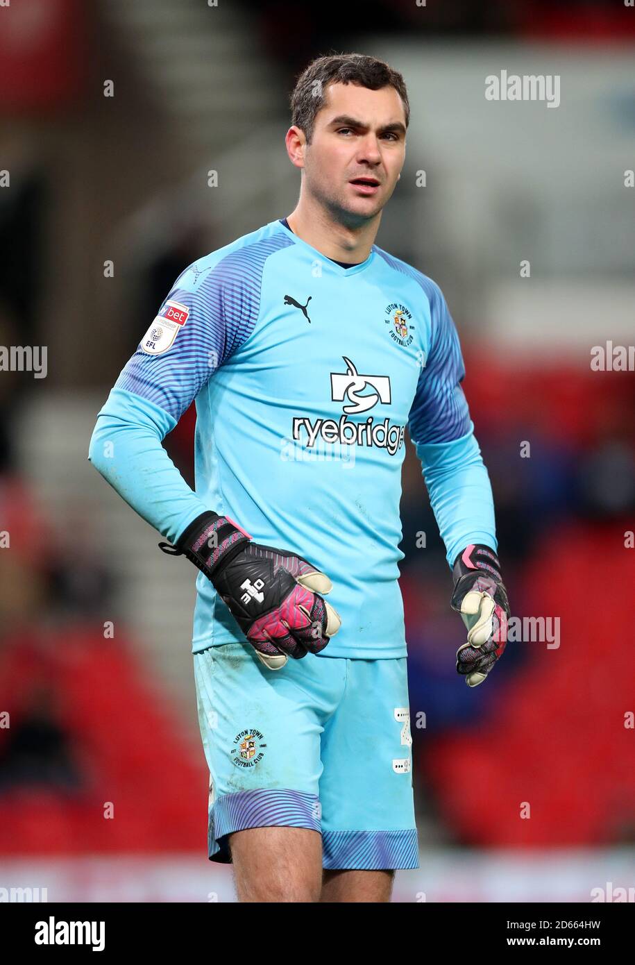 Luton Town goalkeeper James Shea Stock Photo - Alamy