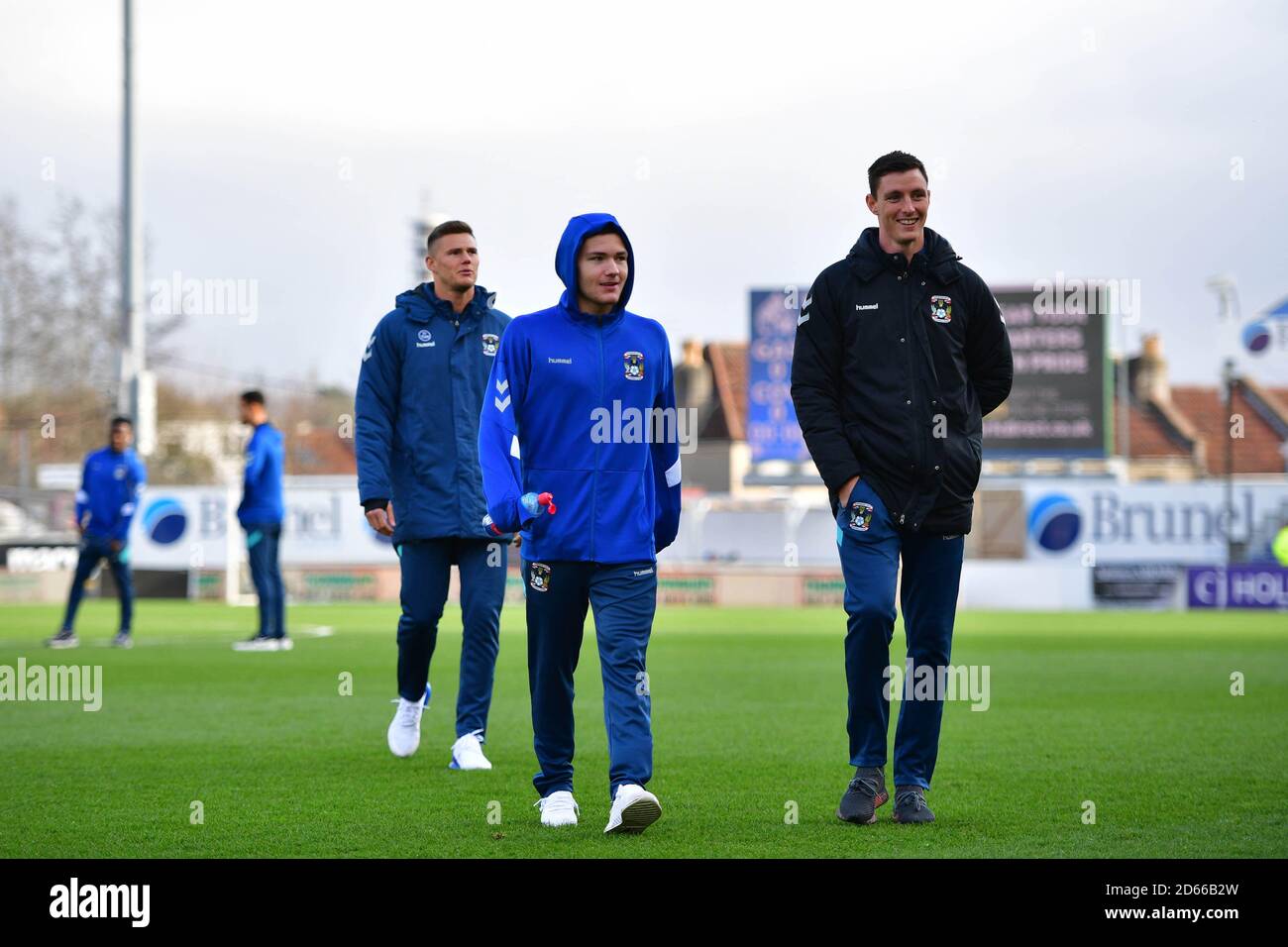 Coventry City's players before the game Stock Photo