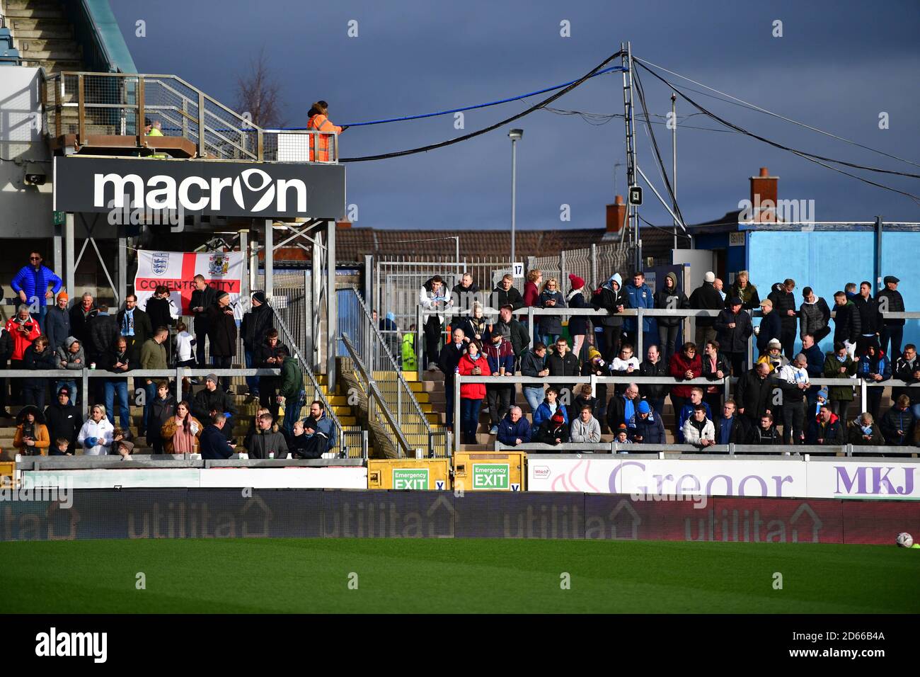 Coventry City's fans in the stands  Stock Photo