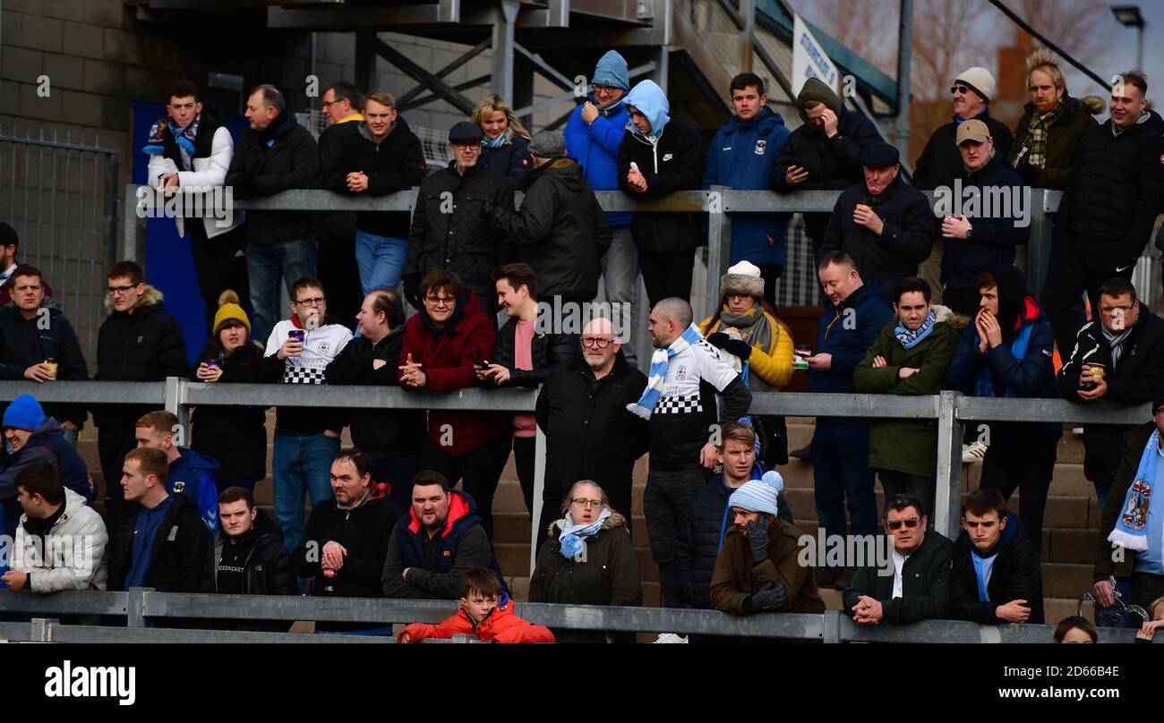 Bristol Rovers and Coventry City's fans in the stands  Stock Photo