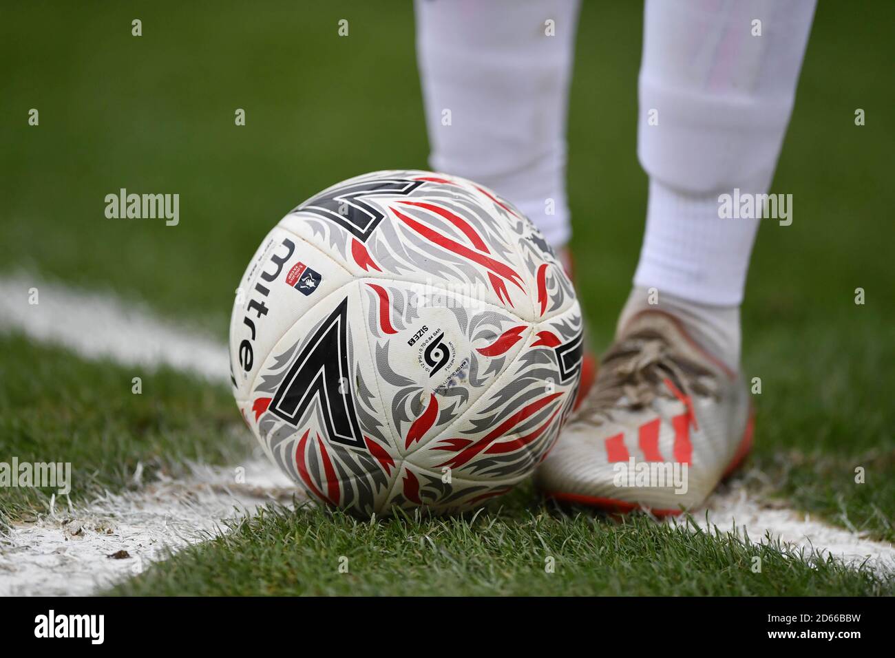 Detail of the mitre matchday ball  Stock Photo