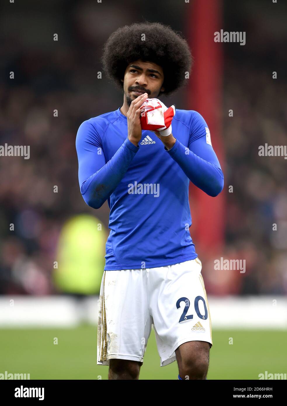 Leicester City's Hamza Choudhury applauds the fans after the final