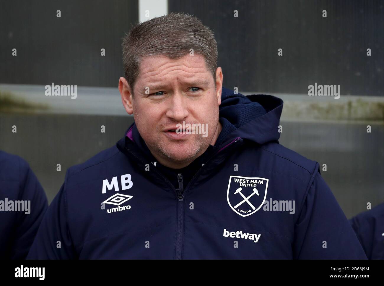 West Ham manager Matt Beard ahead ion the match Stock Photo Alamy