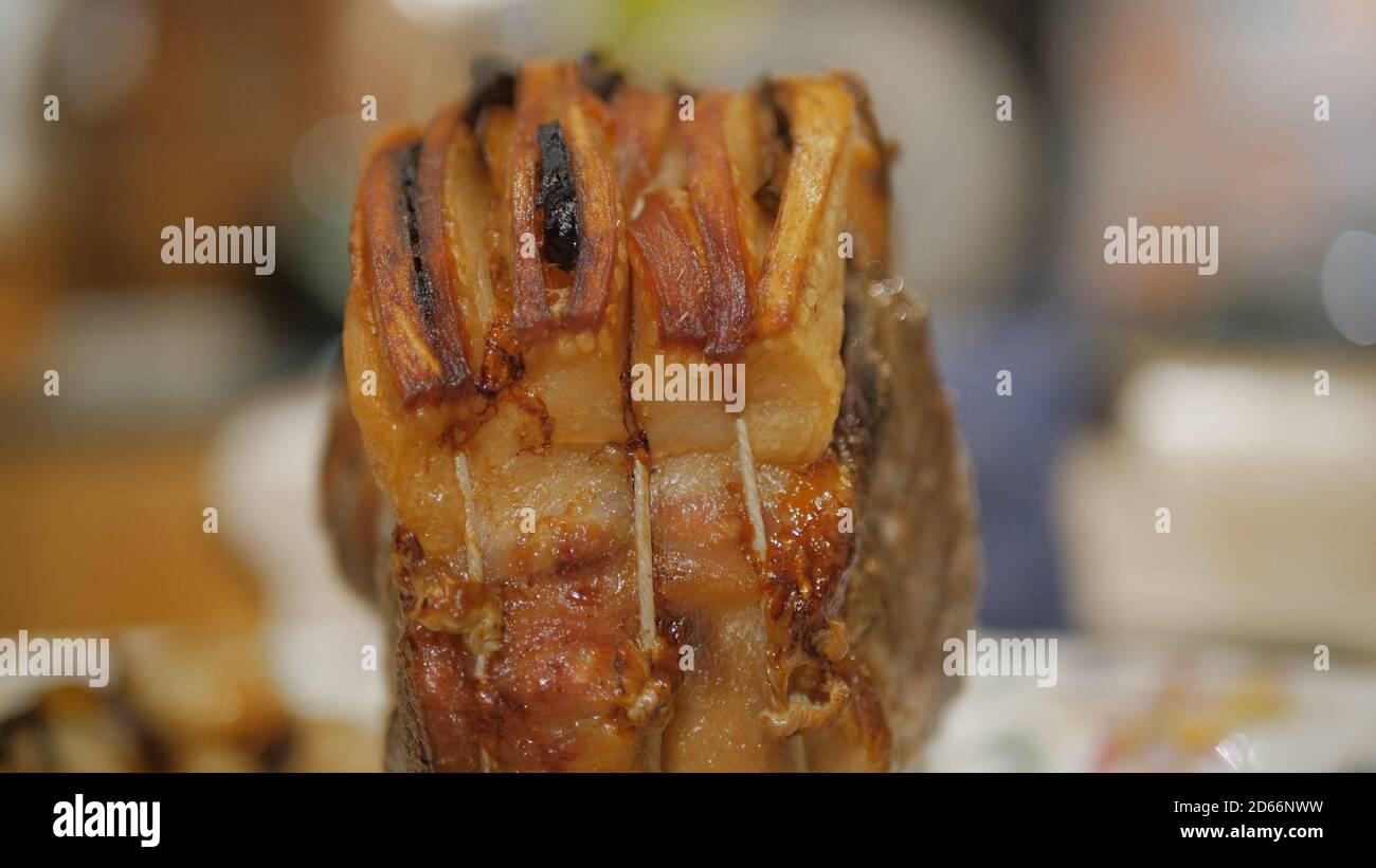 Roast Pork and crackling, shoulder of pork Stock Photo