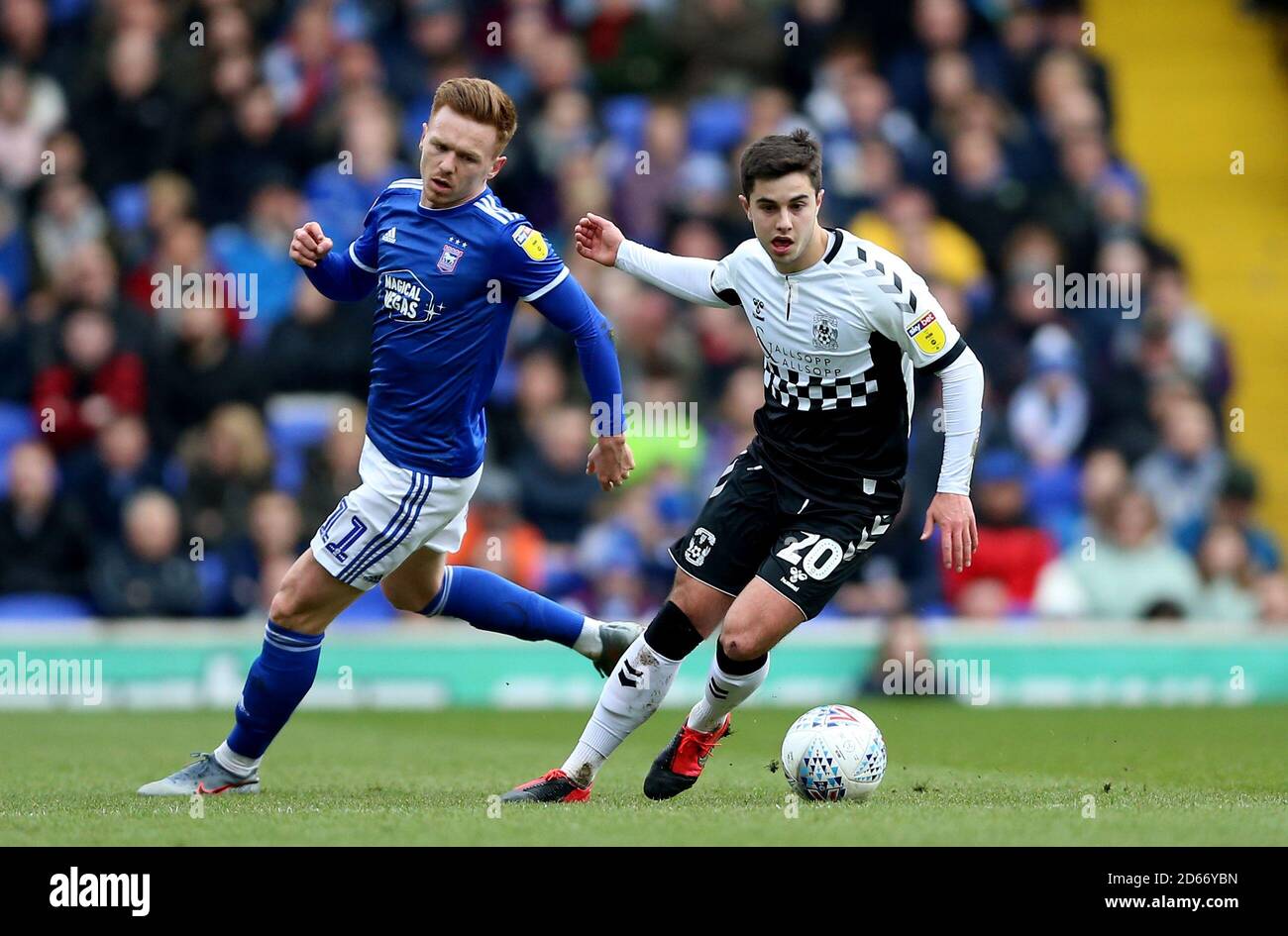 Ipswich Town's Jon Nolan (left) and Coventry City's Liam Walsh battle ...