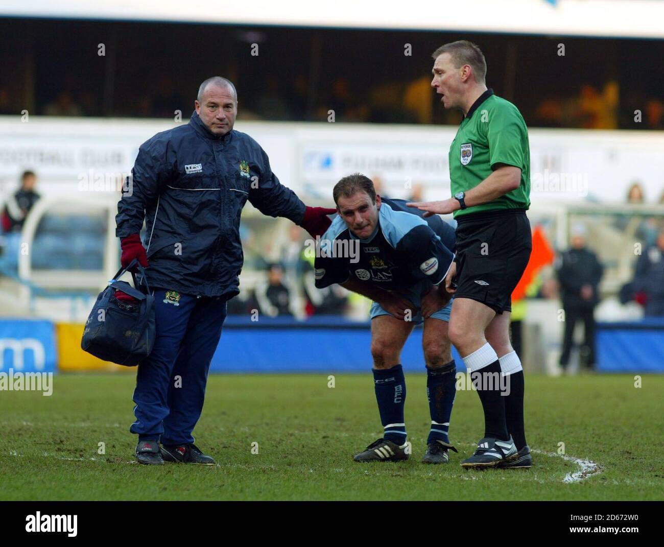 Burnley physio and the injured Dean West Stock Photo - Alamy