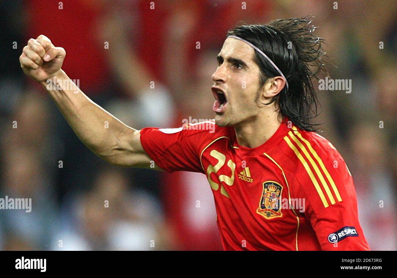 Spain's Ruben De la Red celebrates after powering home the equalising