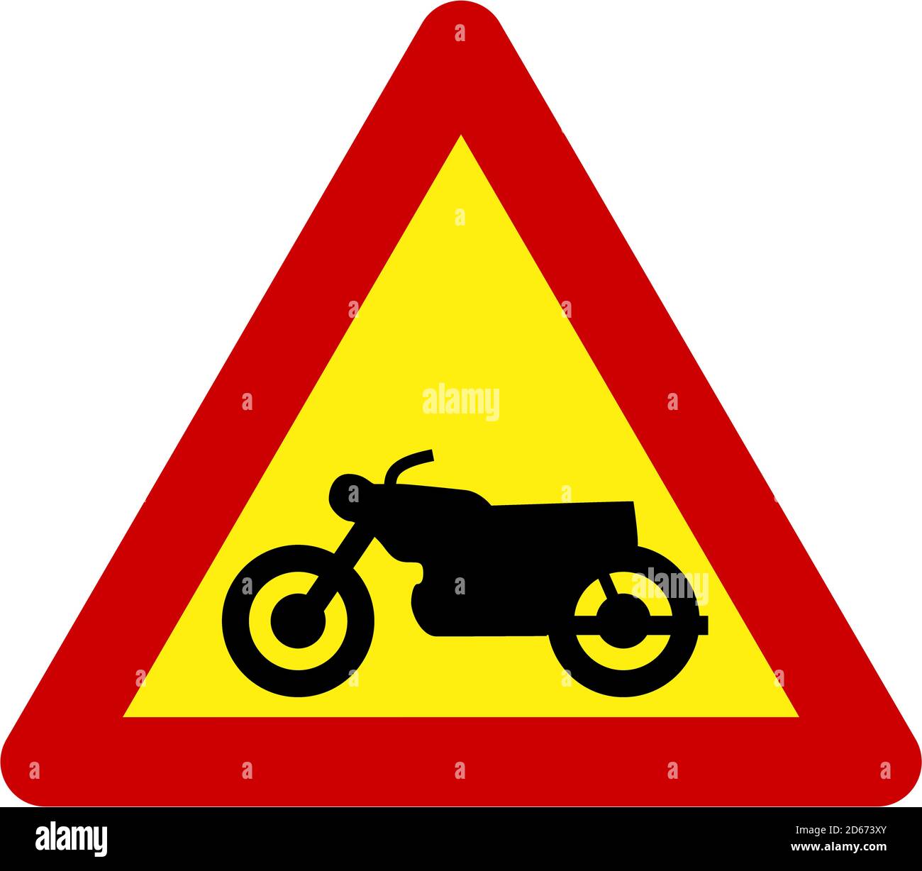 Warning sign with motorcycle symbol Stock Photo Alamy