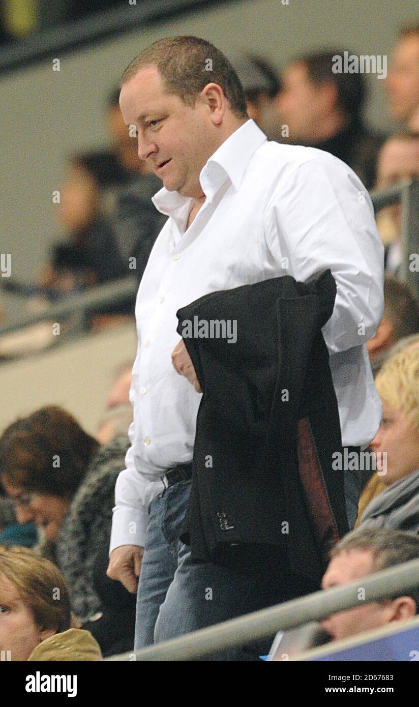 Newcastle United's owner Mike Ashley in the stands Stock Photo