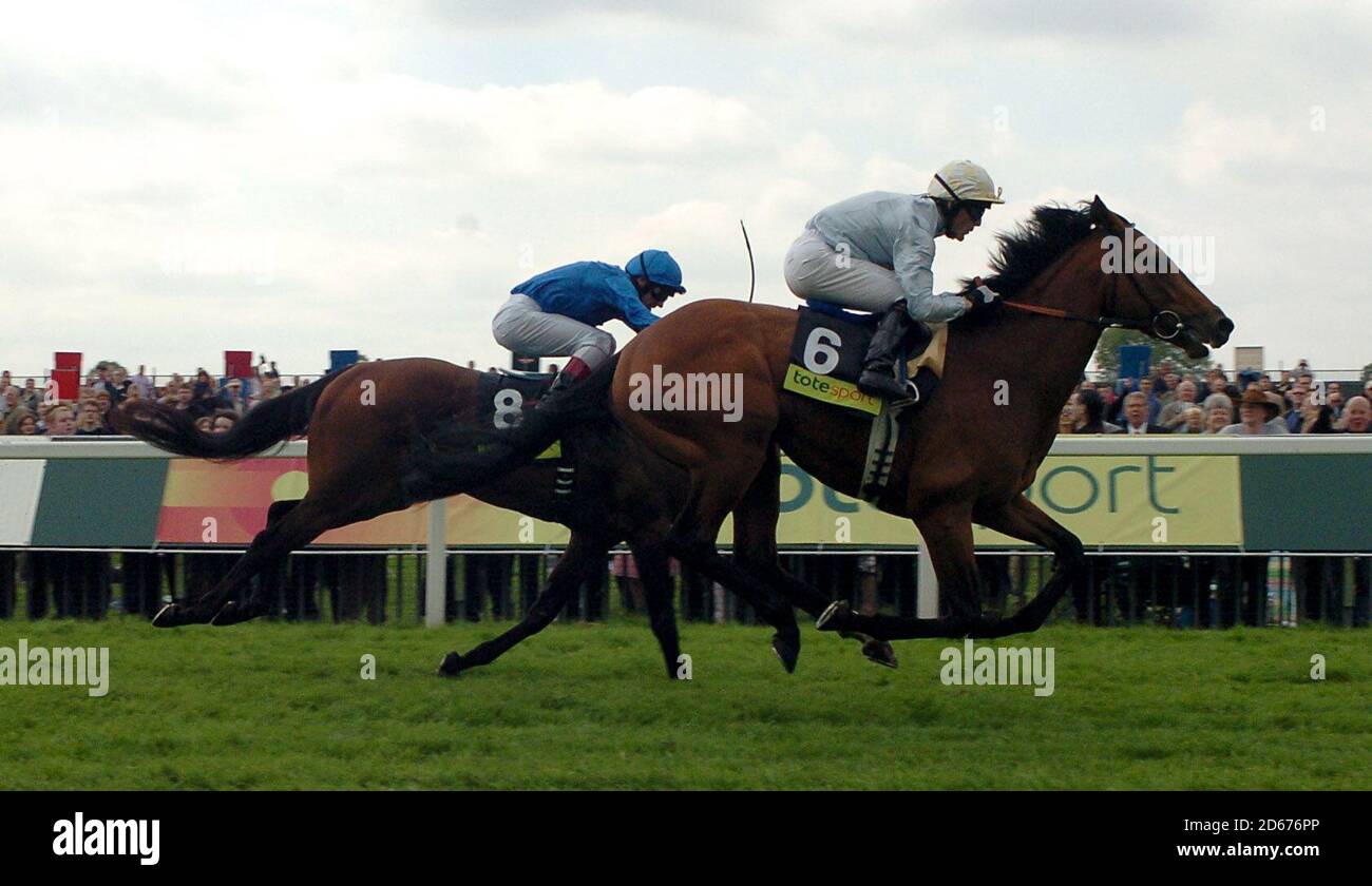 North Light ridden by Kieren Fallon comes home to win The Totesport Dante Stakes Stock Photo
